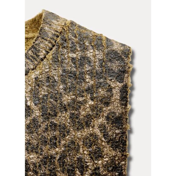 NWT Zara foil knit animal print top, $70 Sm - Picture 4 of 8